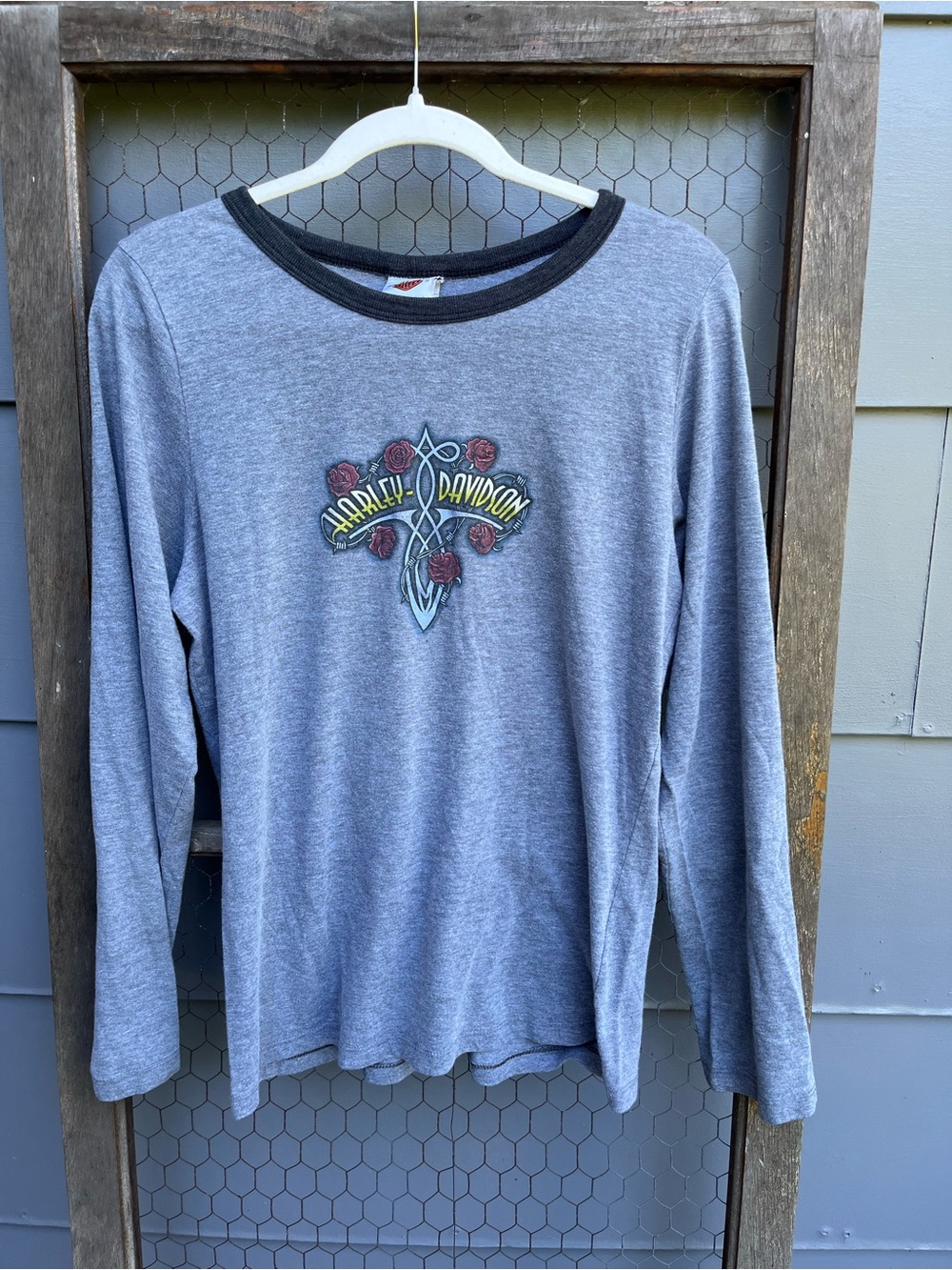 Vtg 2006 Harley-Davidson Heather Gray Long Sleeved T-shirt Sz XXL Columbus, IN